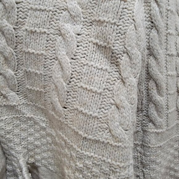 EDC Espirit Melange Oatmeal Chunky Wool Blended Button Cardigan Sweater S Used - Picture 4 of 16